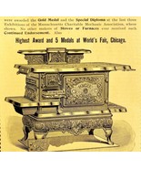 World&#39;s Fair Magee Oven Range 1894 Advertisement Victorian Wood Burning ... - €21,55 EUR