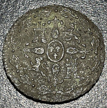 1829 J Spain King Ferdinand VII AE Copper 4 Maravedis Spanish 4.62g Coin - $19.80