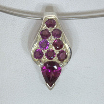 Pendant Raspberry Purple Red Rhodolite Garnet Handmade Silver Ladies Des... - $85.50