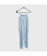 Old Navy Linen Romper Jumpsuit Women Small Blue Striped Crop Spaghetti S... - $20.99