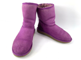 Ugg Australia Classic Kids Youth Shoes Purple 5M Suede Leather Slip On Snow Boot - £21.30 GBP