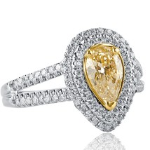 Authenticity Guarantee 
Pear Cut 1.35 Ct Natural Faint Yellow Diamond Engagem... - £2,467.79 GBP