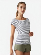 Women Top Wortington Women Stripe Ultra Smoothing Top Size Small Black/W... - $376.79 MXN