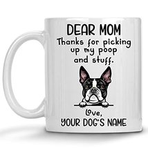 Personalized Boston Terrier Coffee Mug, Custom Dog Name, Customized Gifts For Do - £11.90 GBP