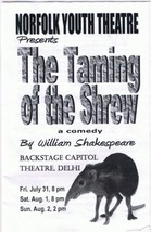 Program Taming Of The Shrew Norfolk Youth Theatre Backstage Capitol Thea... - £3.91 GBP