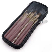 Compact Travel Makeup Brush Case - Mesh Cosmetic Bag - £8.70 GBP