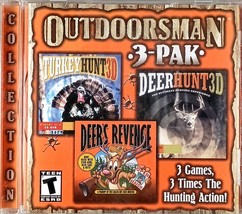 Outdoorsman 3-Pak [PC CD-ROM 2001] Deer Hunt 3D, Turkey Hunt 3D, Deer&#39;s Revenge - £1.78 GBP