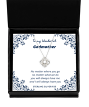 To my Godmother, No matter where you go - Love Knot Silver Necklace. Model  - £32.03 GBP