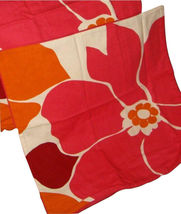Lands End Set of 2 Bright Floral 20&quot; X 20&quot; Pillow Covers Pink Orange White - £10.25 GBP