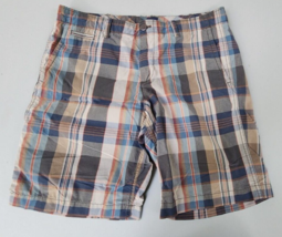 Mens Gap Madras Plaid Shorts Size 32 Flat Front - $30.39
