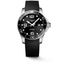 Longines Hydroconquest 43 MM Black Dial Automatic Rubber Strap Watch L37824569 - £952.80 GBP