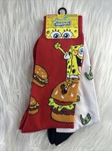 2PK Sponge Bob Suare Pants Crew Socks Adult Size 6-12 - €5,14 EUR