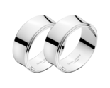 Pyramid by Georg Jensen Stainless Steel Napkin Ring set of 2 - New - £45.94 GBP