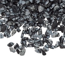 50 GRAMS NATURAL snowflake obsidian CHIPS UNDRILLED  2-8X2-4MM   H39 - $3.80