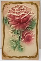 Rose Airbrushed Heavily Embossed York Springs Penna Postcard E6  - £4.71 GBP