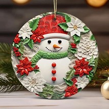 SNOWMAN #7 Stained Acrylic Christmas Ornament 3&quot; | Gift | Stocking Stuffer - $12.50