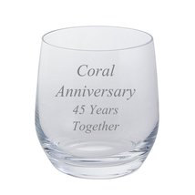 2 Coral Anniversary 35 Years Together Pair of Dartington Tumblers Brandy Glasses - £19.12 GBP