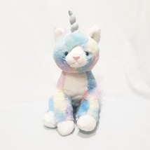 Shimmer Unicorn Cat Kitten Plush Stuffed Animal 12&quot; Gund Pastel Tie Dye - $15.08