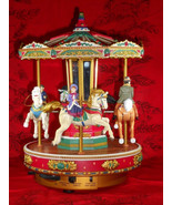 NEW Mr Christmas Holiday Carousel Musical 50 songs 4 horses Merry Go Rou... - €56,04 EUR