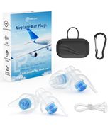 Airplane Travel Essentials Ear Plugs 2 Pairs Soft Silicone Blue Noise Ca... - $247.96 MXN
