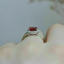 2.50Ct Cushion Cut Pink Ruby Bridal Set Engagement Ring 14K White Gold Finish - £90.80 GBP