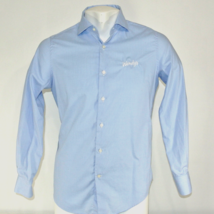 WENDY&#39;S Hamburgers Manager Employee Uniform Button Up Dress Shirt Blue Size S - £9.33 GBP