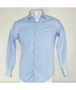 WENDY&#39;S Hamburgers Manager Employee Uniform Button Up Dress Shirt Blue S... - £9.25 GBP