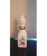 White Milk Glass Liquor Bottle Miniature Matterhorn Alps Scene  - $209.41 MXN