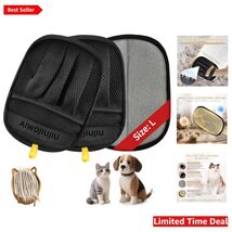 L Size Electrostatic Pet Hair Remover Gloves - 2 Piece Brush Set for Pet... - $57.37