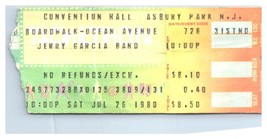 Jerry Garcia Band Concert Ticket Stub July 26 1980 Asbury Park New Jersey - £50.98 GBP