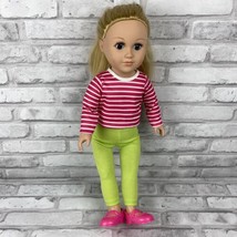 My Life Blonde Hair Blue Eyes 18" 2013 Cititoy With Pink and Green Clothing - $27.01