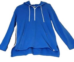 T by Talbots Womens 1/4 Zip Hoodie Pullover Top Sz XS Royal Blue Pockets  - £17.49 GBP