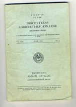 1936 North Texas Agricultural College Annual Bulletin Arlington UTA - £27.03 GBP