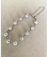 8-9mm Japanese Silver-Grey Madama Akoya Baroque Pearl Bracelet Magnetic 925 - $190.00