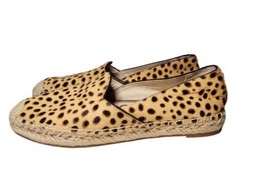Sam Edelman Kesia Calf Fur Cheetah Print Espadrilles Size 6.5 Flats Tan Cushion - £22.49 GBP