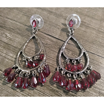 Pierced Fashion Red Chandelier Dangle Boho Earrings Costume Jewelry - $11.99