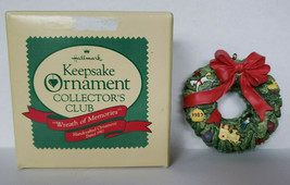 1987 Hallmark &#39;Wreath Of Memories&#39; Dated Charter Club Ornament In Box U19 - £10.25 GBP