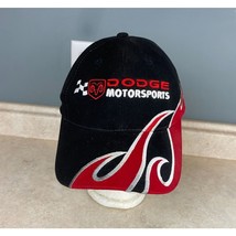 Dodge Motorsports  One Size Adjustable Black With Red Flames Logo Ball Cap - £12.62 GBP