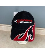 Dodge Motorsports  One Size Adjustable Black With Red Flames Logo Ball Cap - £12.45 GBP