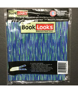 Vintage Fabric Book Cover ~ One Size Fits All, Blue Green Stretchable - $17.25