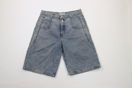 Vintage 90s Guess Mens 30 Distressed Spell Out Baggy Fit Denim Jean Shorts USA - £46.68 GBP