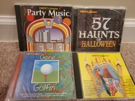 Lot of 4 Drew&#39;s Famous CDs: Gone Golfin&#39;, Luau, 57 Haunts of Halloween, Party Mu - £8.95 GBP