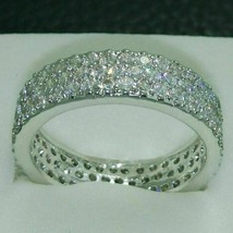 1.80 Ct Simulated Diamond Full Eternity Band Engagement Ring Sterling Silver - £61.75 GBP