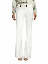 NWT DEREK LAM 2 lace-up waist pants flare trouser soft white 10 Crosby s... - $199.99