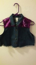 Girls Weissman Denim &amp; Purple Sequin Vest Costume - Size Xxlc New! - £9.06 GBP