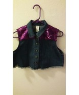 GIRLS WEISSMAN Denim &amp; Purple Sequin Vest COSTUME  - SIZE XXLC New!  - $215.14 MXN