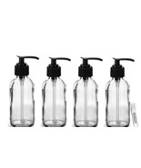 Clear Glass Pump Bottle 4 oz - Perfume Studio Pack of 4 Boston Round Cle... - $19.99