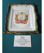 Antique Queen Victoria 1987 Jubilee Portrait Green Border And Gold Rare - $304.65 CAD