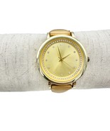 Goldtone Watch with Crystal Accent Faux Leather Gold Buckle Strap - $12.62