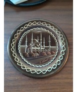 vintage 5.5&quot;  engraved copper plate wall hanging Hagia Sophia Museum signed - $14.85